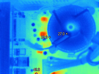Термограмма тепловизор Fluke Ti-25 - Нагрев материнской платы компьютера